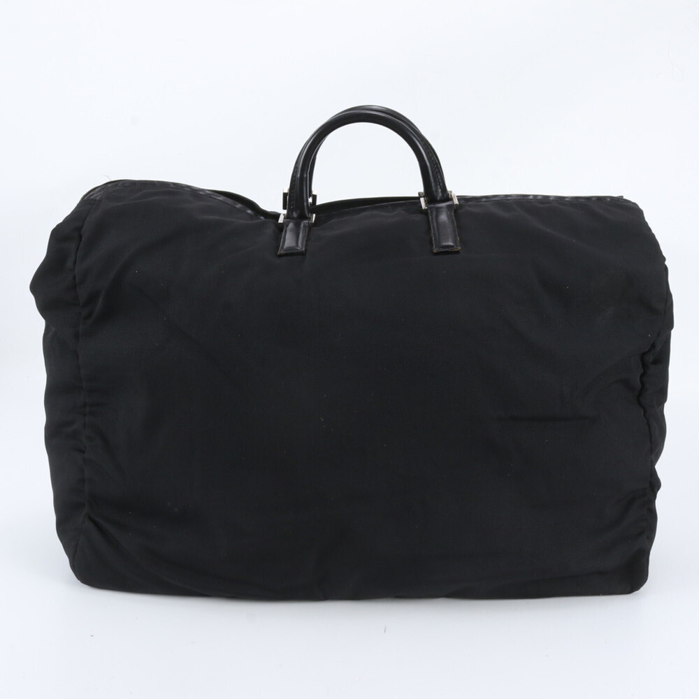 Gucci 012 0322 10 Leather Nylon Boston Bag Tote Carry Black Men's